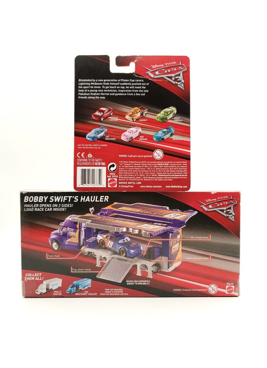 Disney Pixar CARS Hauler Bobby Swift's And Daniel Swervez (Read