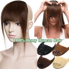 Clip in Real Remy Human Hair Extensions Thick Bangs Fringe Hairpiece 100 Soft U