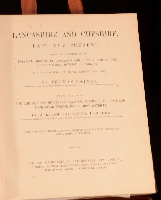 c1870 4Vols Lancashire and Cheshire Past and Present Illustrated Thomas Baines - Image 4 of 4