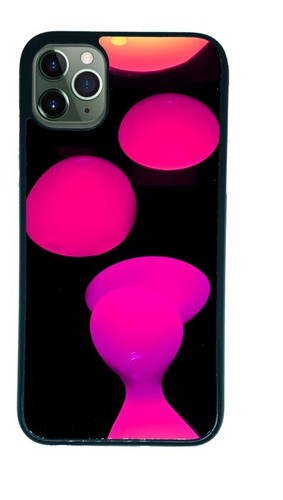 Lampada lava custodia telefono design stampato cover lato gomma colori funky rosa viola - Foto 5 di 7