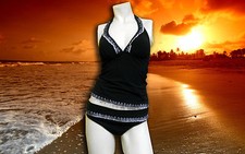 NWT GOTTEX PROFILE Inca Treasure 2 pc CUT OUT TANKINI BATHING SUIT SWIMUIT SZ- 8