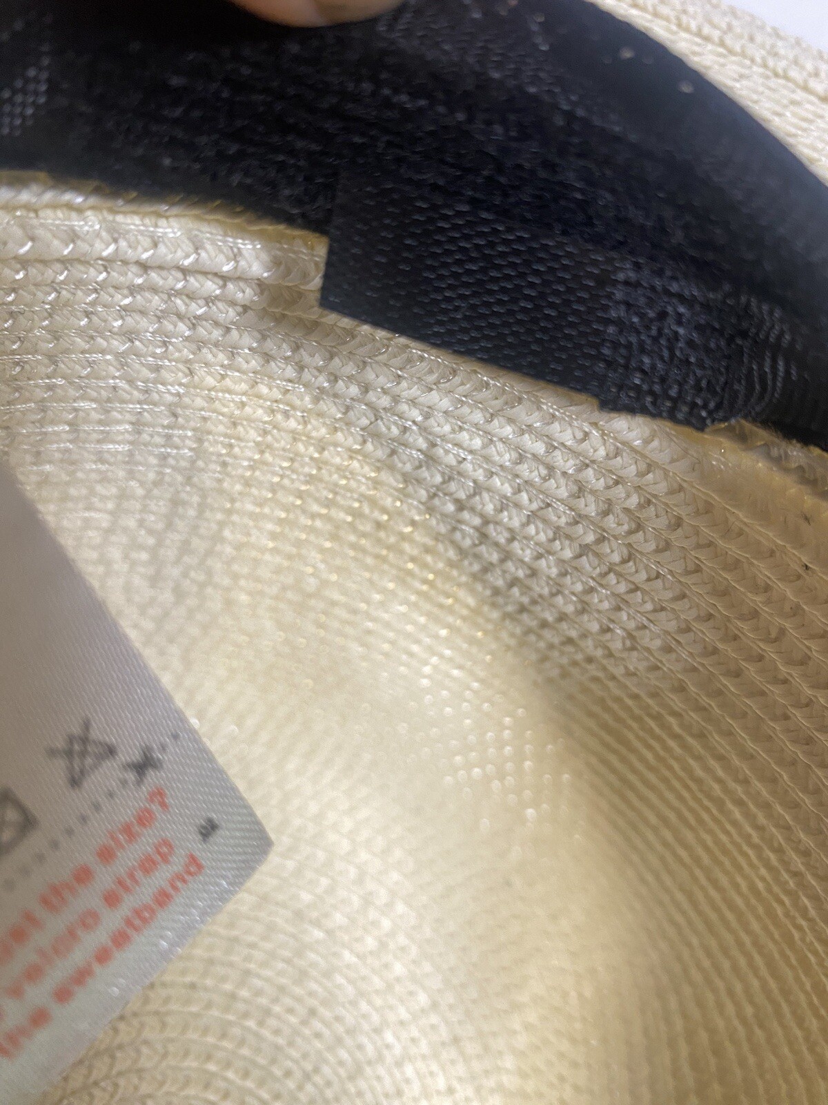 Panama Hat 90% Paper Straw Fodera wide brim Cream White black band Adjustable