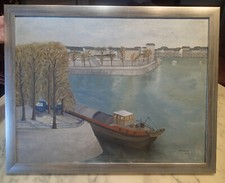 1961 PARIS QUAIS DE SEINE LE VERT-GALANT Péniche Pont des Arts île de la Cité