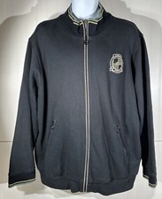 Lacoste Sport Womens Jacket Black Size 8 Full Zip Knit Full Zip Gold Trim