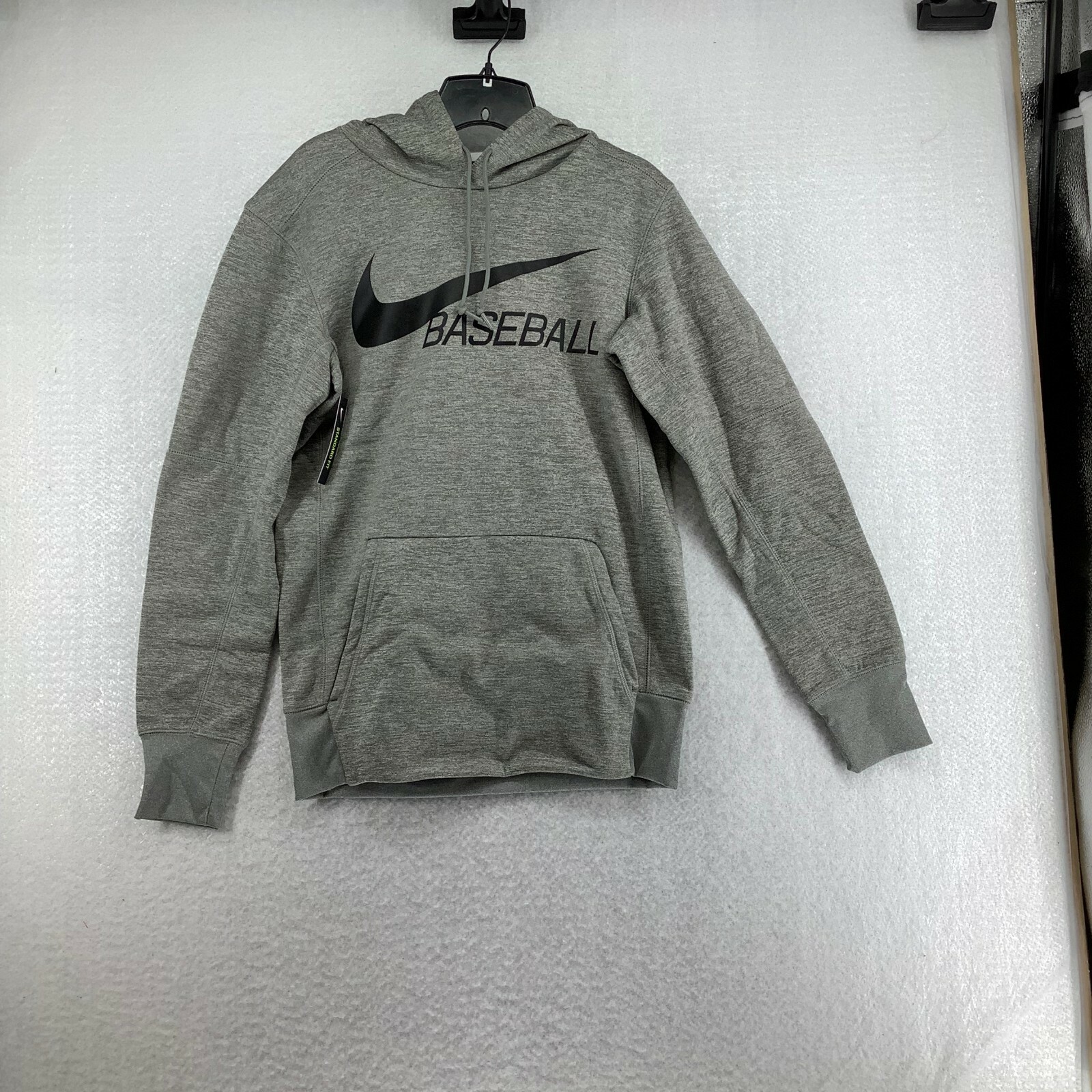Nike Men’s Gray Baseball Pullover Hoodie Long Sleeve Activewear Size S