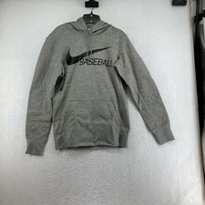 Nike Mens Long Sleeves Comfort Activewear Baseball Gray Pullover Hoodie Size S