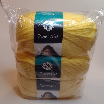 Loops & Threads Zoomba 3 Skeins Yarn Color Lightening Yellow #08635 Sealed New