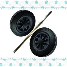 Wheelie Bin Replacement Kit Heavy Duty With Strong Metal Axle & Rubber Wheels