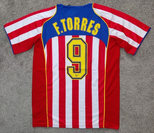 Atletico Madrid 2004/05 F.Torres #9 Spiderman Home Retro Soccer Jersey Men's XL