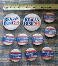 10 Pin Lot 1984 Reagan Bush Campaign Button Republican Ronald George PRESIDENT