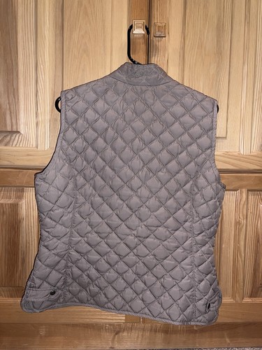 Eddie Bauer Women’s Goose Down Diamond Quilted Vest Tan/Cream Sleeveless L - Picture 7 of 10