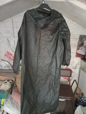 One Size Rain Coat Black Folds Into Small Bag Thin Material