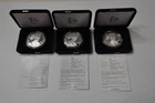 2006, 2007 & 2008 W Proof $1 American Silver Eagle Box, OGP & COA