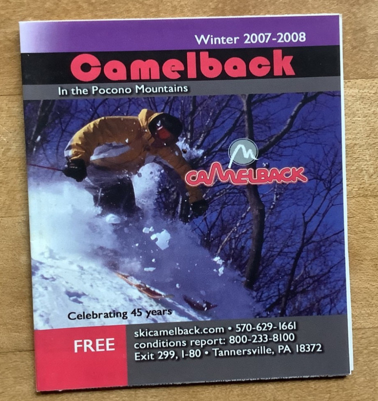 2007/08 Camelback Mountain Poconos Pennsylvania 45th Anniversary Ski Trail Map
