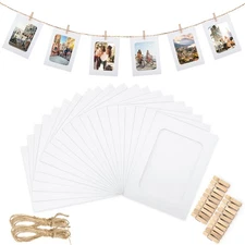 jijAcraft 20Pcs Paper Photo Frames, 4x6Inch White Picture Display Holders, Ca...