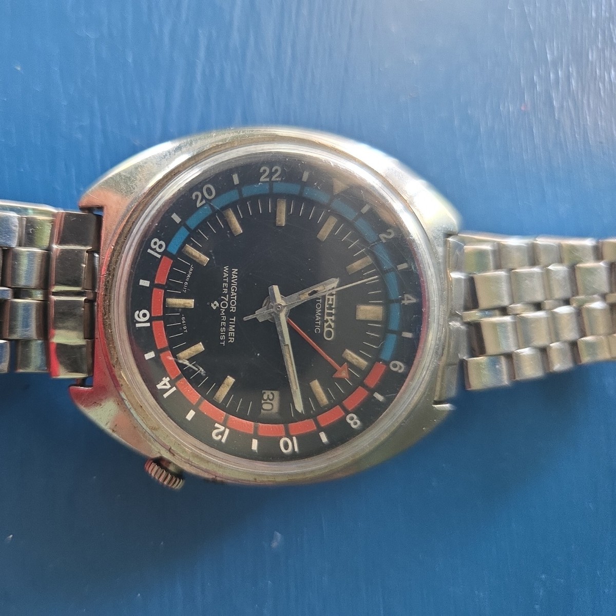 Vintage SEIKO 6117-6419 Navigator Timer Automatic GMT Watch | eBay