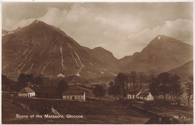 Szene des Massakers Glencoe RP Postkarte (G654)