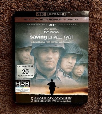 Saving Private Ryan (1998)  4K UHD + Blu-Ray + Digital (3-Disc) w/ SLIPCOVER!