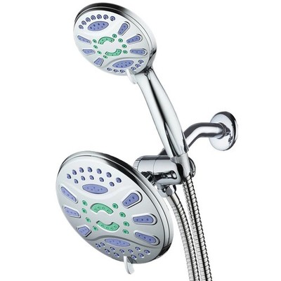 AquaStar Antimicrobial 48-Setting Shower Head Combo Handheld High Pressure