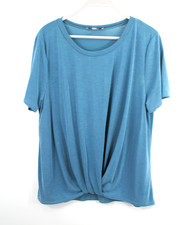 GREEN ENVELOPE Pullover Modal Top Women XL Blue Short Sleeve Soft Athleisure