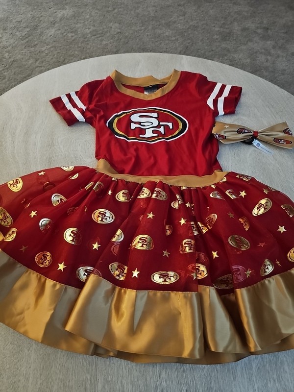 Nwt Girls Medium Cheerleader Outfit 49ers