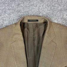 Jos. A. Bank Reserve Sport Coat Blazer 46L Wool Silk Check Traditional Brown