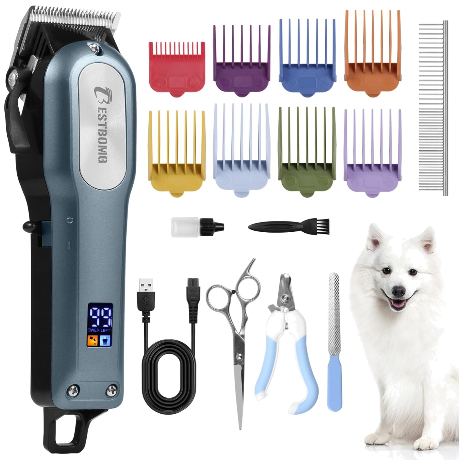 Ultimate Pet Grooming Kit - Professional Clippers with Adjustable Guard Combs