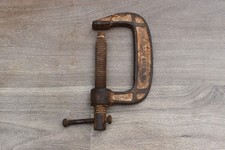 Vintage Used Cast Iron C Clamp Woodworking Carpentry Vise Tools Table Vice