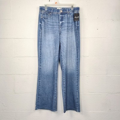 Seven7 Pull On Relaxed Straight Leg Faux Jean Pants Size M