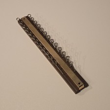 Vintage Wood  Metal Wall Mount Tie Belt Scarf Organizer Rack Hanger Mid Century