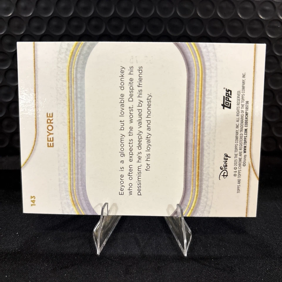 2025 Topps Chrome Disney EEYORE #143 Purple Refractor /75 SSP Color Match - Image 2 of 2