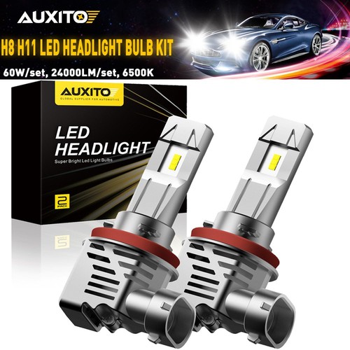 AUXITO 2x H11 H8 H9 LED ZES Headlight 24000LM 120W Kit HI Low Beam Bulb 6500K US