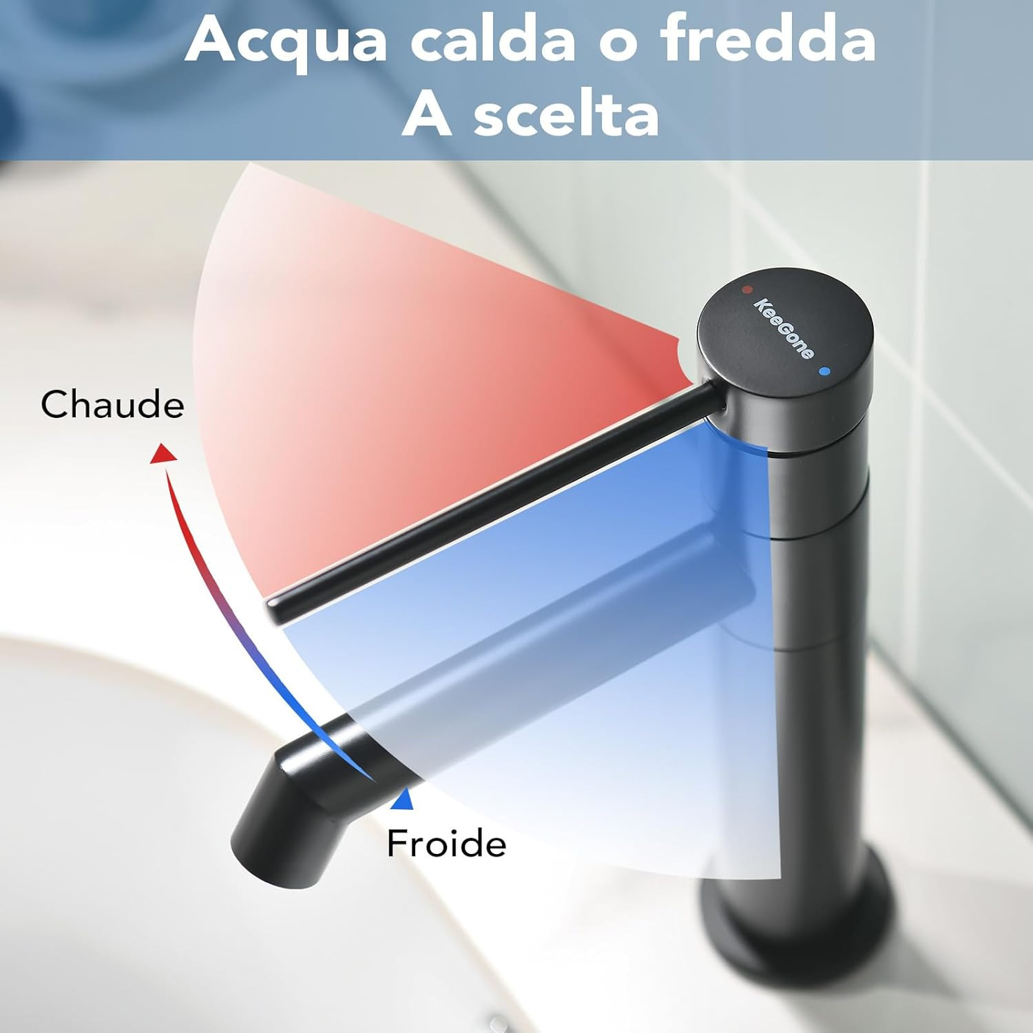 Rubinetto Bagno Facile da Pulire - Bocca Rotabile 122mm per Lavabo - 3