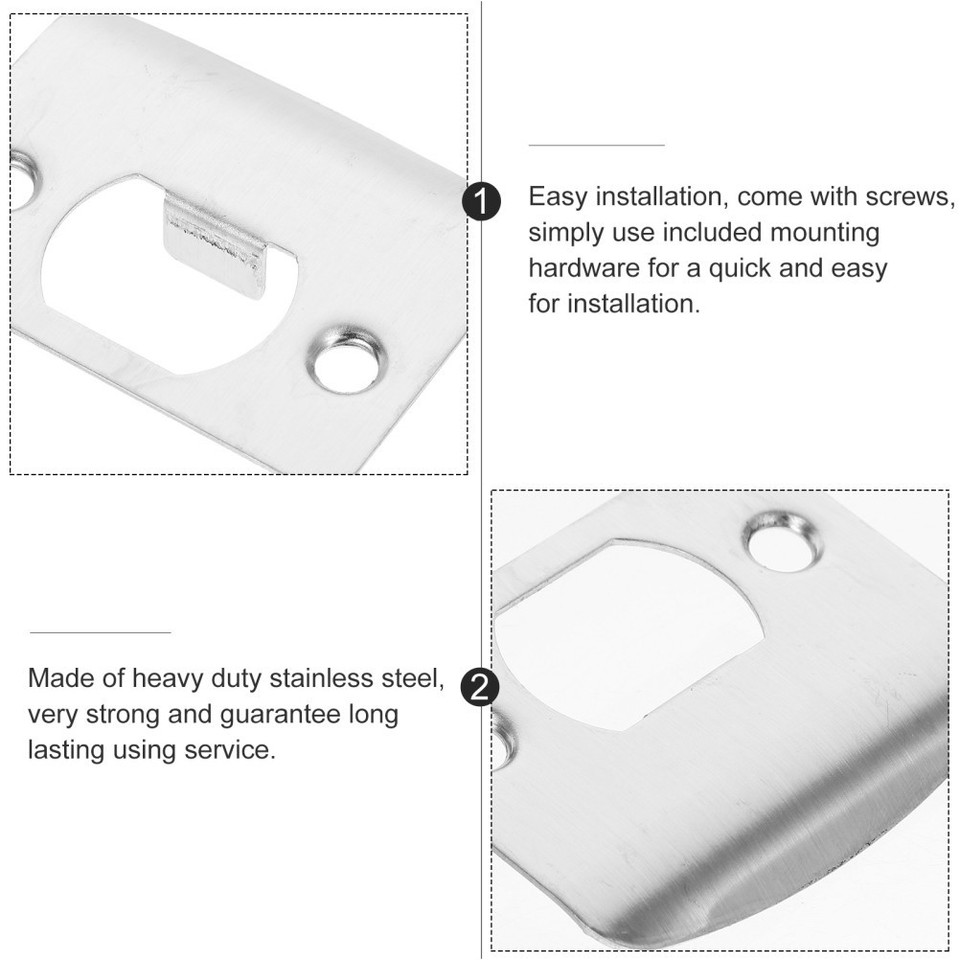 2 Sets Lock Strike Plate Plates for Internal Doors Deadbolt Restorer ...