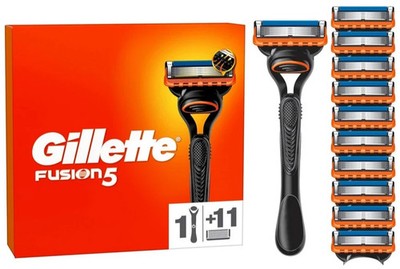 Gillette Fusion5 Rasierer Herren, 1 Rasierer, 11 Ersatzklingen - Schwarz