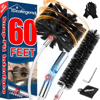 Sealegend 60 Feet Dryer Vent Cleaner Kit/Lint Remover/2×Upgraded Flexible Qui...