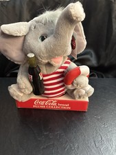 Coca-Cola Plush Collection 8" Lifeguard Elephant w/ Coke Bottle - New in Box