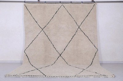 Moroccan ivory rug - Beni ourain rug - All wool berber rug - Custom rug -