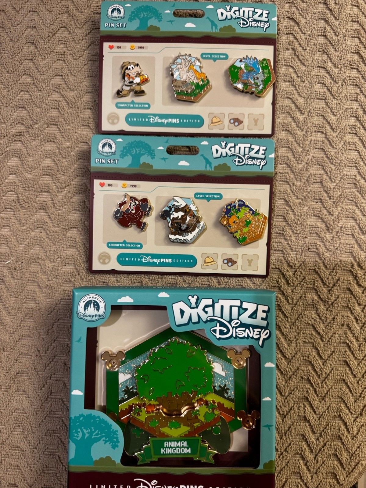 2026 Disney World Parks Digitize Animal Kingdom Jumbo 7 Pin Set LE 3000 ...