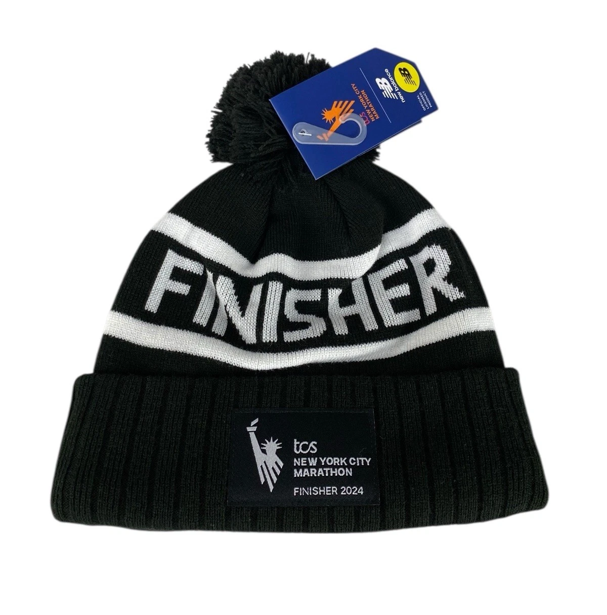 NEW New Balance TCS New York City Marathon 2024 Finisher Beanie Black White