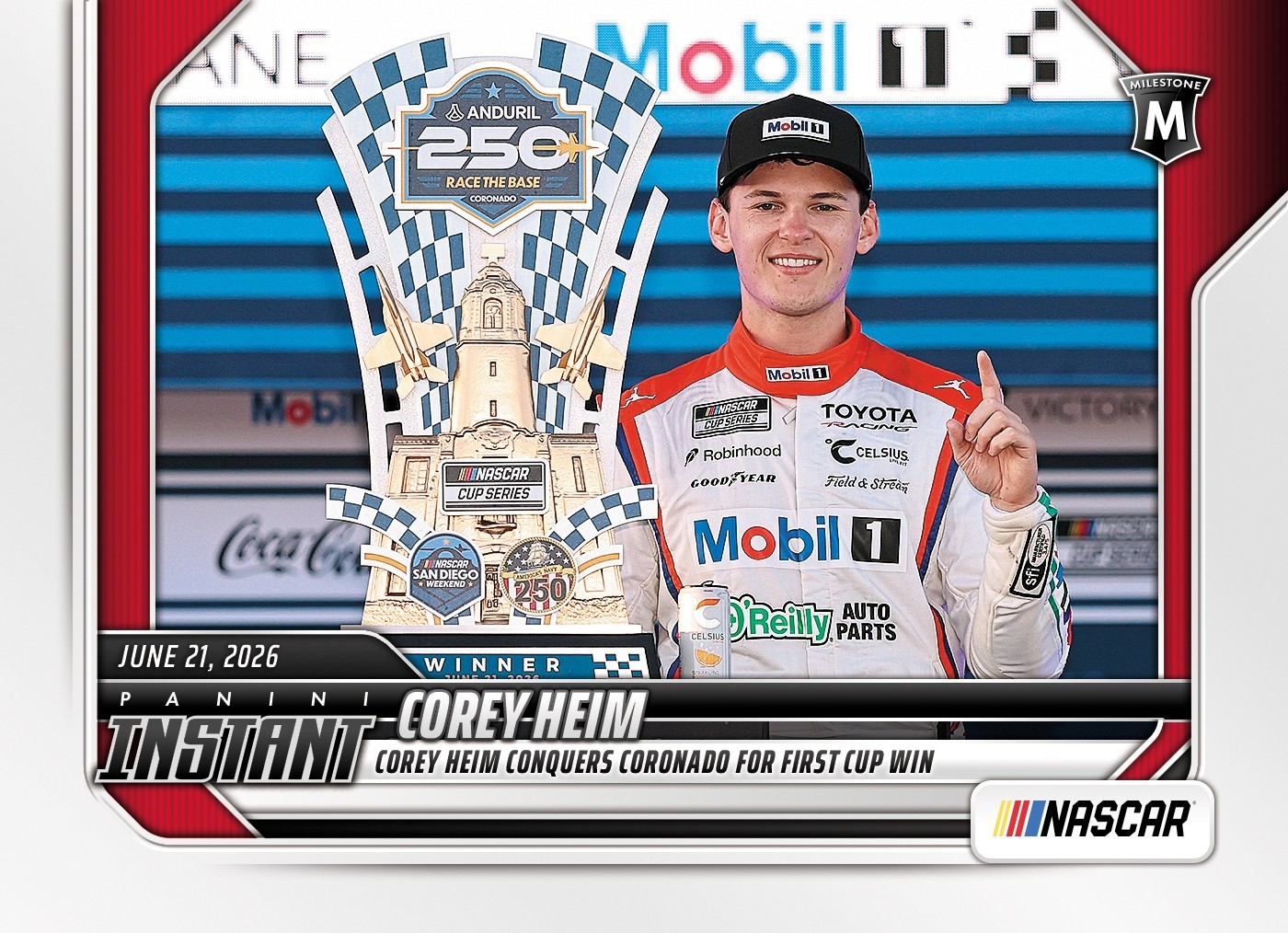 Corey Heim 1ST CUP WIN CORONADO- 2026 Panini Instant NASCAR #57 card PRESALE 🏁