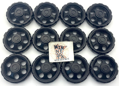 (12) K NEX Small 1'' Black Wheels w/ Closed Center   USED OEM   Standard