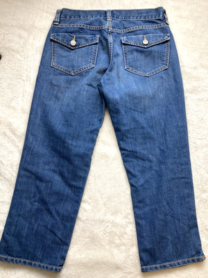       Old Navy The Flirt Mid Rise Straight Leg Blue Denim Jeans Womens Sz 2