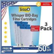 Tetra Whisper Bio-Bag Filter Cartridges Large 3-Pack Ready-to-Use BLUE
