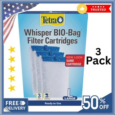 Tetra Whisper Bio-Bag Filter Cartridges Large 3-Pack   Ready-to-Use BLUE