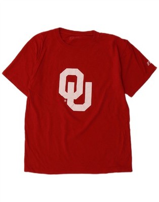 Russell Athletic Herren Grafik T-Shirt Oberteil UK 38/40 Medium Rot DN18