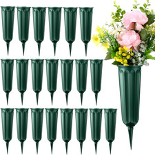 21 Pack Cemetery Vases for Grave Memorial Flower Vase Plastic Cemetery Vases wit