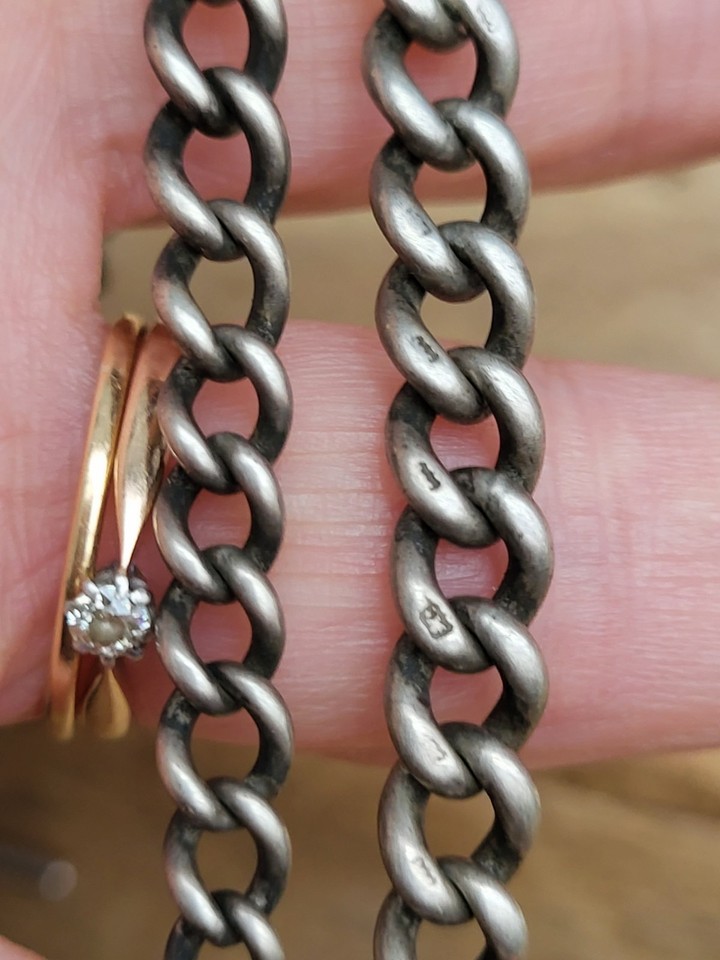 Hallmarked Silver Pocket Watch Chain For Spare, Repair Or Scrap. A/F ...