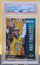 2019 KOBE BRYANT PANINI PRIZM #9 NBA FINALISTS GREEN PRIZM PSA 10