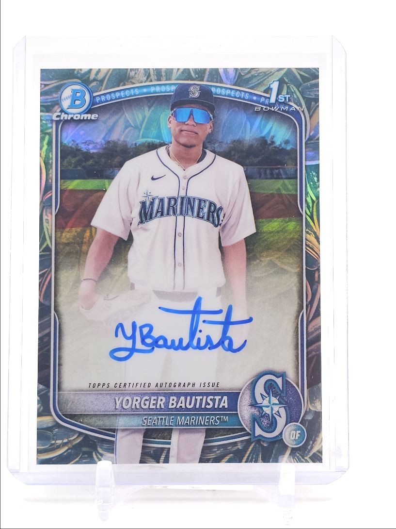 YORGER BAUTISTA 2025 BOWMAN CHROME 1ST SUNFLOWER SEEDS AUTO 1/5 Q4078
